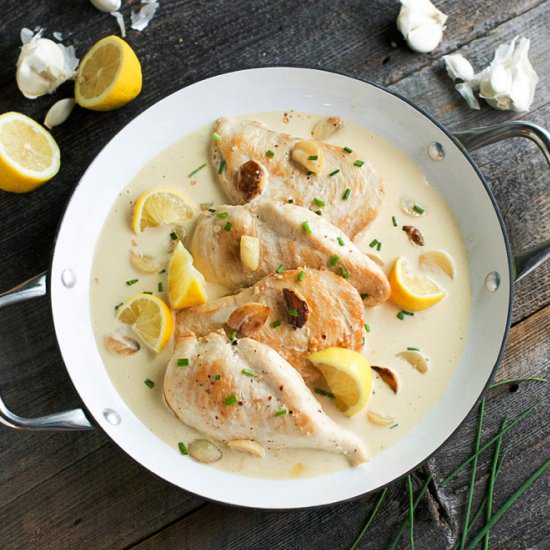 Garlic & Cream Riesling Chicken