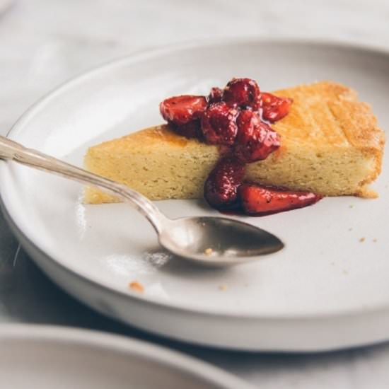 French Butter Cake w/ Strawberries