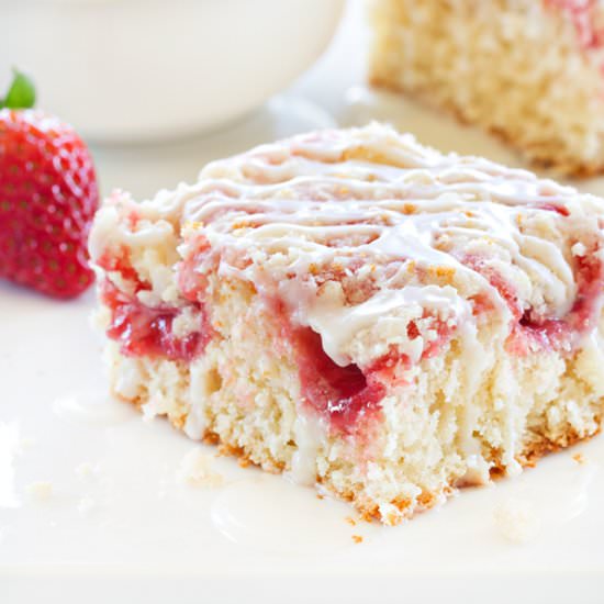 Strawberry Rhubarb Coffee Cake