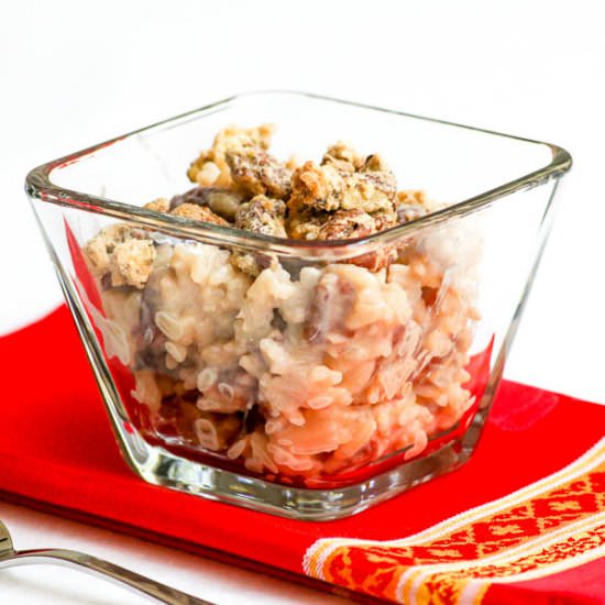 Crustless Pecan Pie Rice Pudding