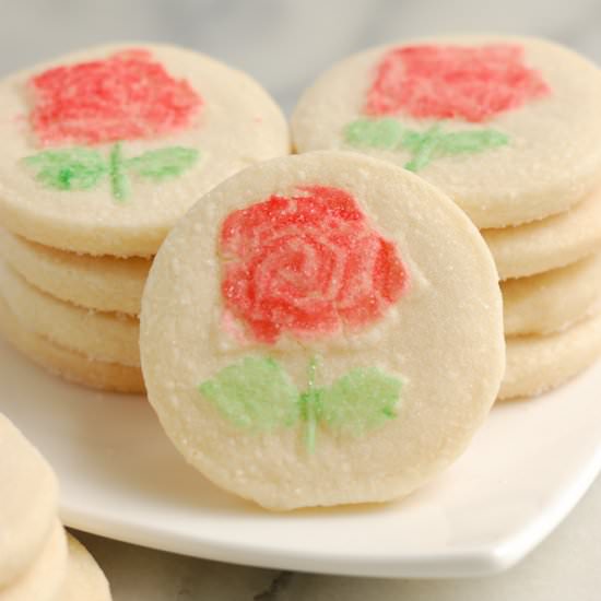 Rose Shortbread Cookies