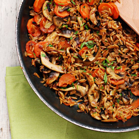 Vegetarian Orzo with Carrots