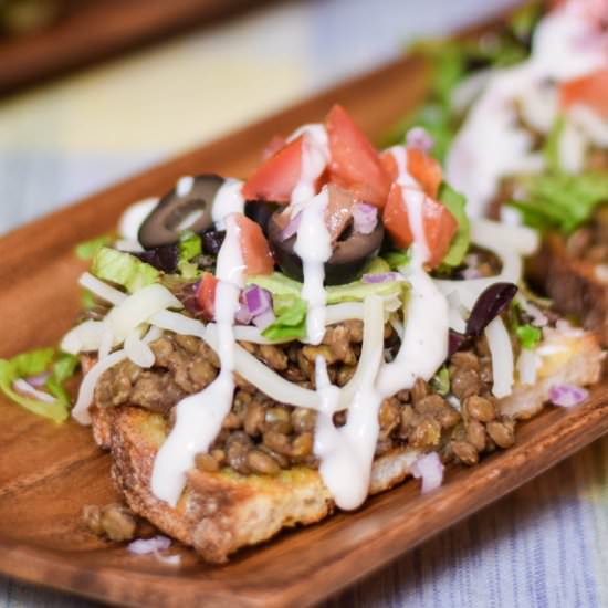 Mom’s Lentil “Toastada”