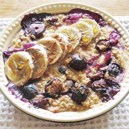 Banana Blueberry Baked Oats