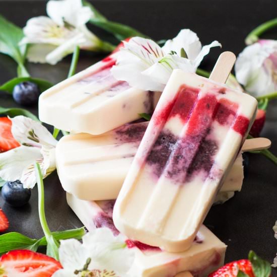 Greek Yogurt Berry Popsicles