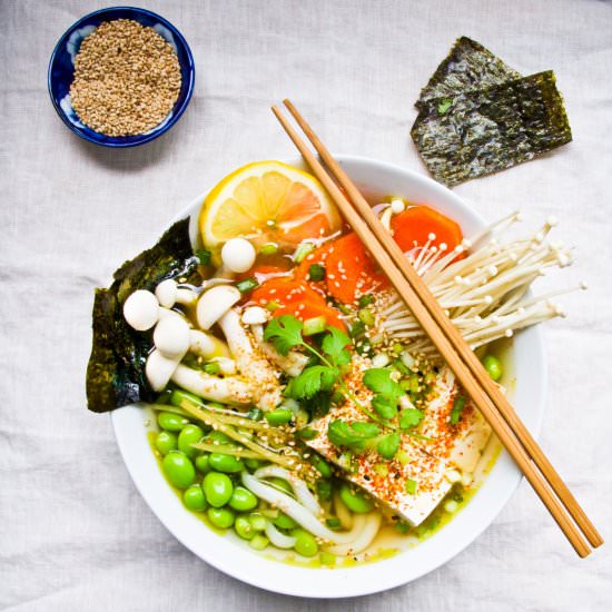 Udon Noodle w/ Sesame Ginger Broth