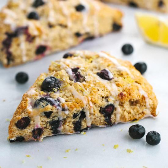 Blueberry Scones with Lemon Glaze