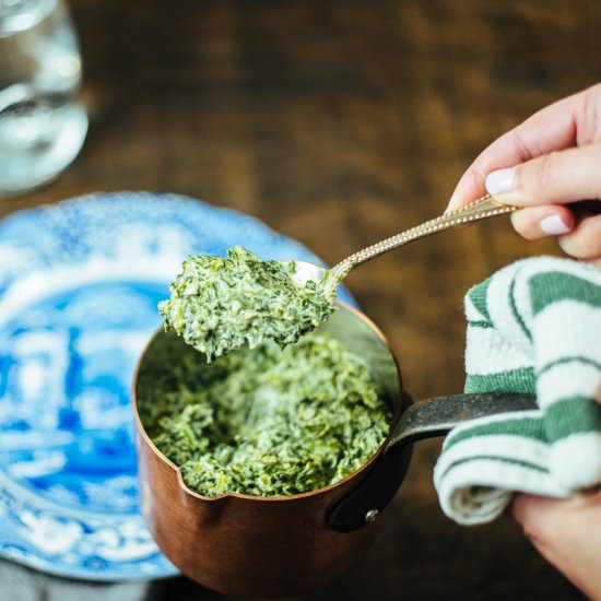 Easy Steakhouse Creamed Spinach