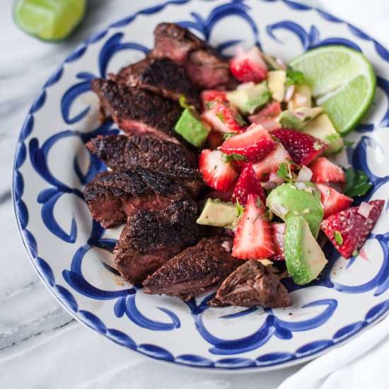 Mole Steak with Strawberry Salsa