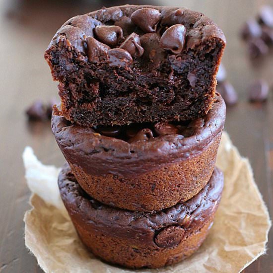 Fudgy Chocolate Avocado Muffins