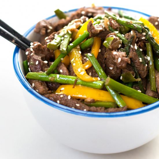 Honey Ginger Sesame Beef Stir Fry