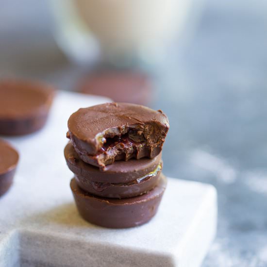 Chocolate Strawberry Jam Cups