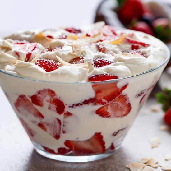 Strawberry Coconut Cheesecake Salad