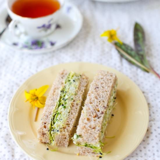 Avocado Egg Salad Tea Sandwiches