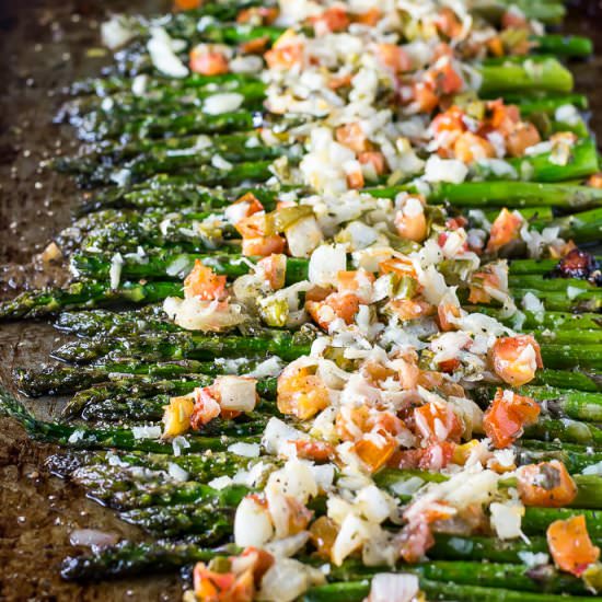Asiago Bruschetta Roasted Asparagus