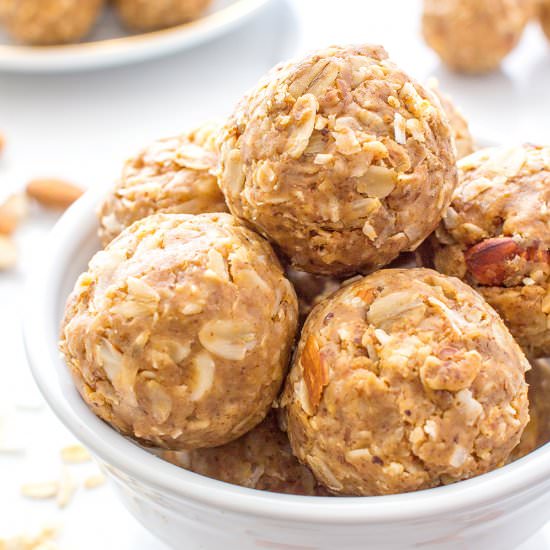 No Bake Almond Butter Coconut Bites