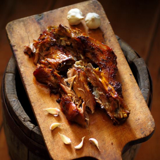 Slow roasted lamb