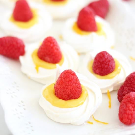 Meringue Nests with Orange Curd