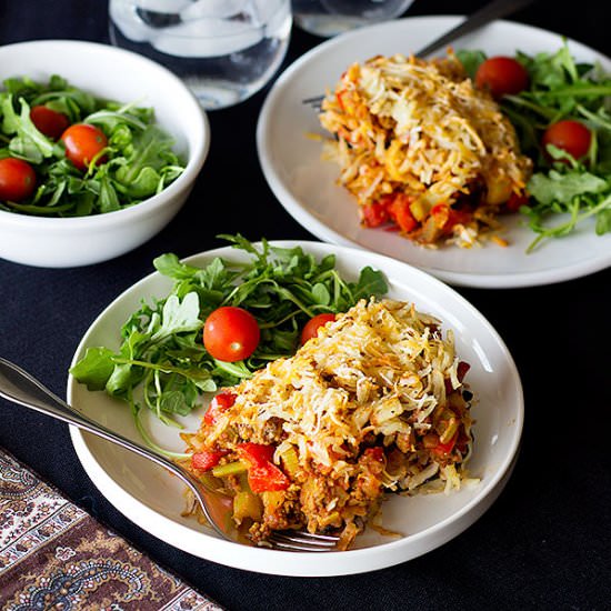 Hash browns eggplant casserole