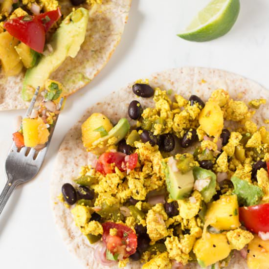 Vegan Breakfast Tacos & Mango Salsa