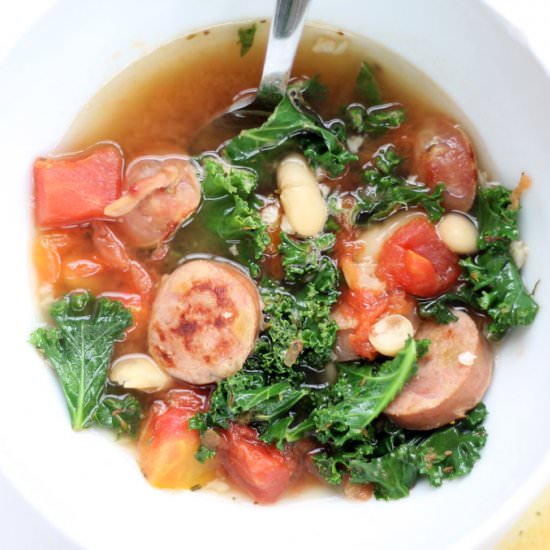 Sausage, Kale and White Bean Soup