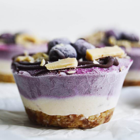 Vegan Blueberry Vanilla Cheesecake