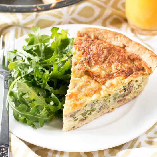 Bacon, Broccolini & Gruyere Quiche