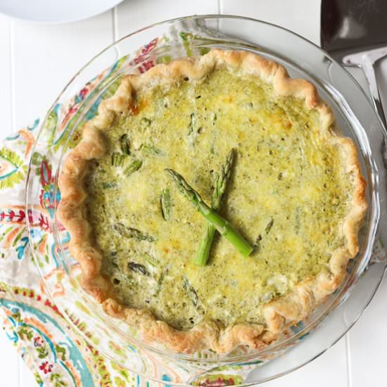 Ricotta, Asparagus, Pesto Quiche