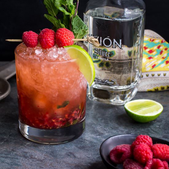Raspberry Mint Tequila Smash