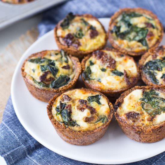 Spinach Goat Cheese Mini Quiches