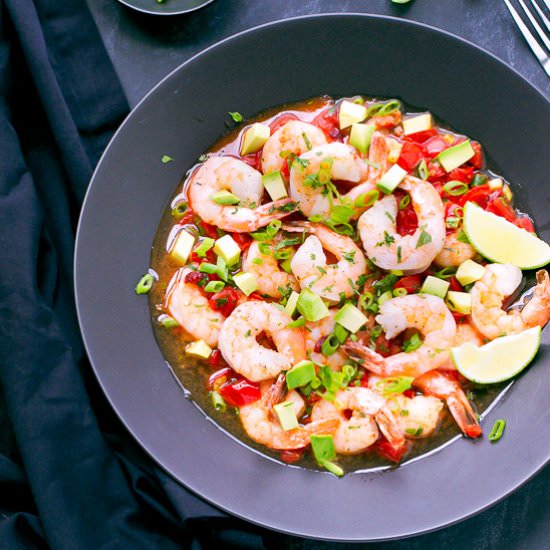 Seared shrimp with tomatoes