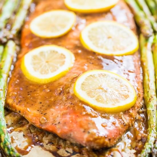 Glazed Honey Dijon Roasted Salmon