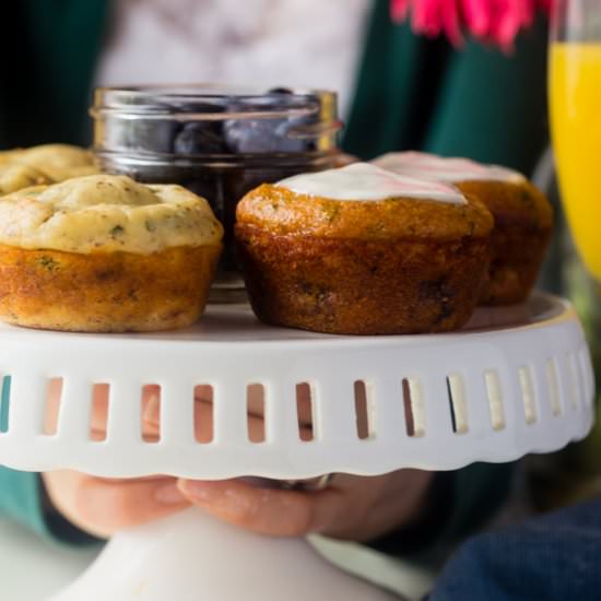 Gluten Free Blueberry Basil Muffins