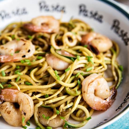 Garlic Shrimp With Zucchini Noodles