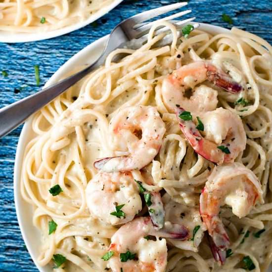 Creamy Pesto Shrimp Pasta