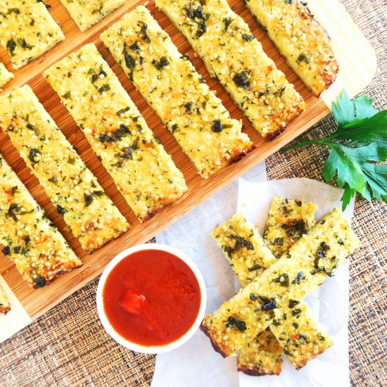 Paleo Cauliflower Hemp Breadsticks