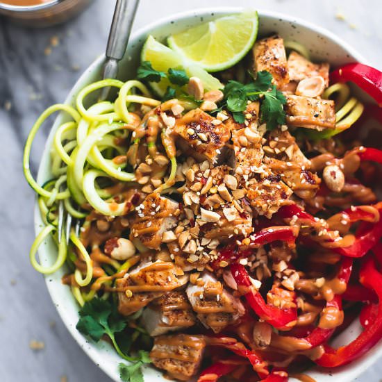 Thai Peanut Chicken Zucchini Noodle