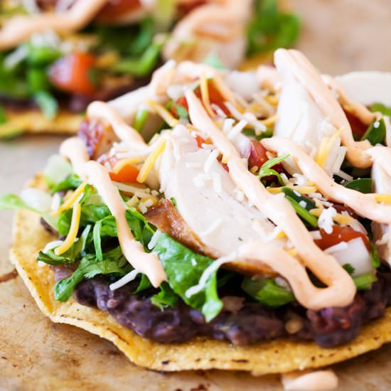 Spicy Chicken Tostadas