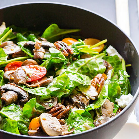 Sauteed Mushroom Spinach Salad