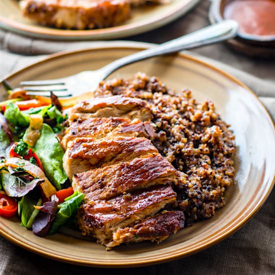 ONE- POT BBQ Cherry Pork Chops