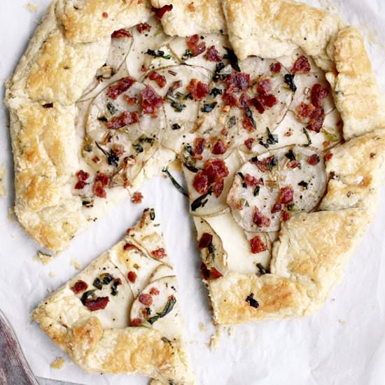 Wild Leek, Bacon & Potato Galette