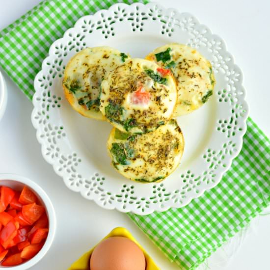 Easy Spinach Pepper Egg Muffins