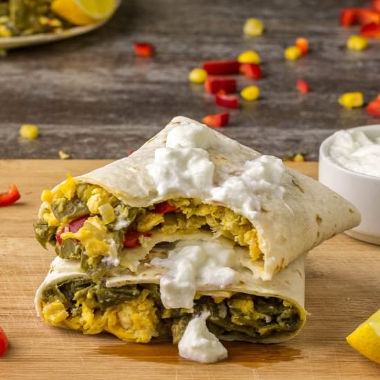 Egg and Green Beans Wrap