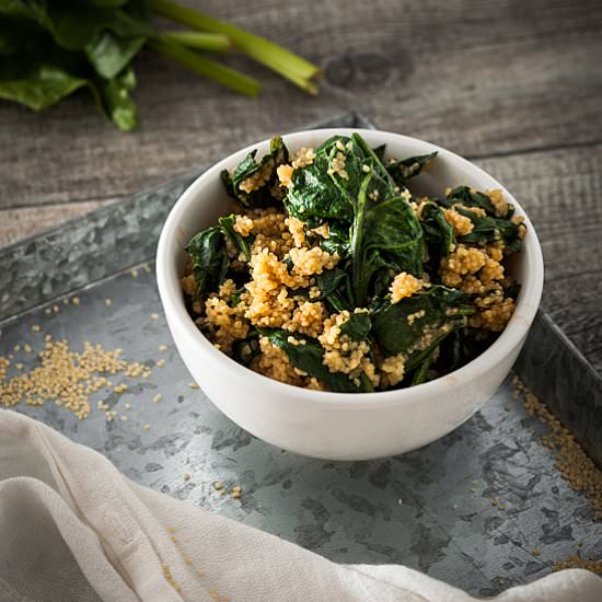 Couscous w/ Spinach & Peanut Sauce