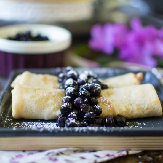 Whole Wheat Crepes with Blueberries
