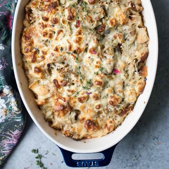 Artichoke & Goat Cheese Casserole