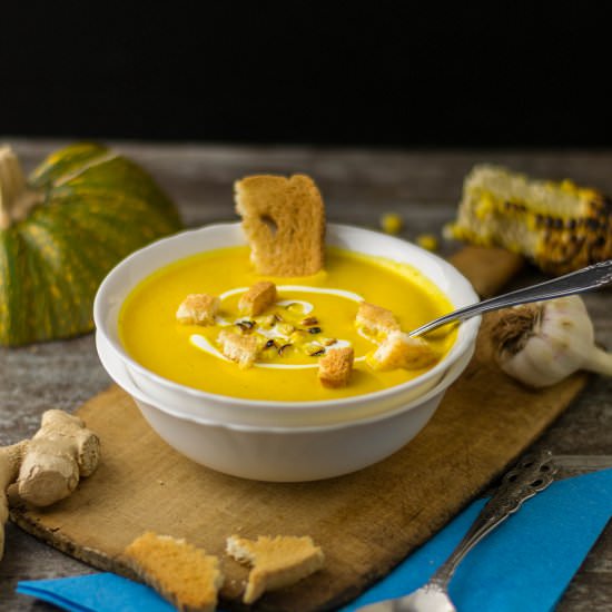 Spicy Corn Pumpkin Soup