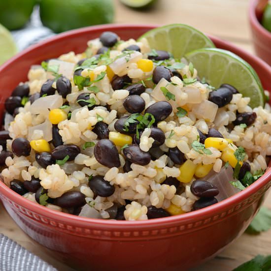 30 Min Black Beans and Lime Rice