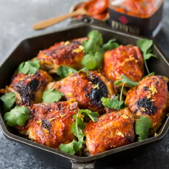 Slow Cooker Harissa Chicken Thighs