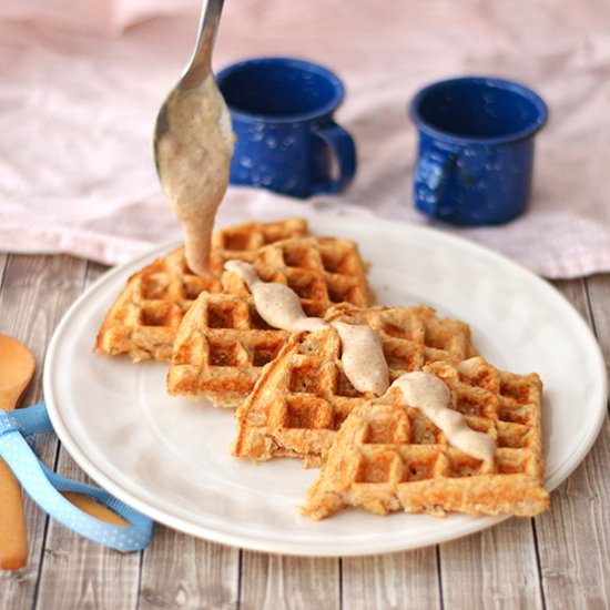 Tofu Waffles with Banana Sauce